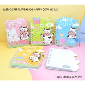 Memo Spiral Happy Cow WB-95406 ( Motif Random )
