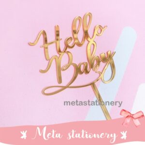 Topper Kue Akrilik / Cake Topper Acrylic Hello Baby
