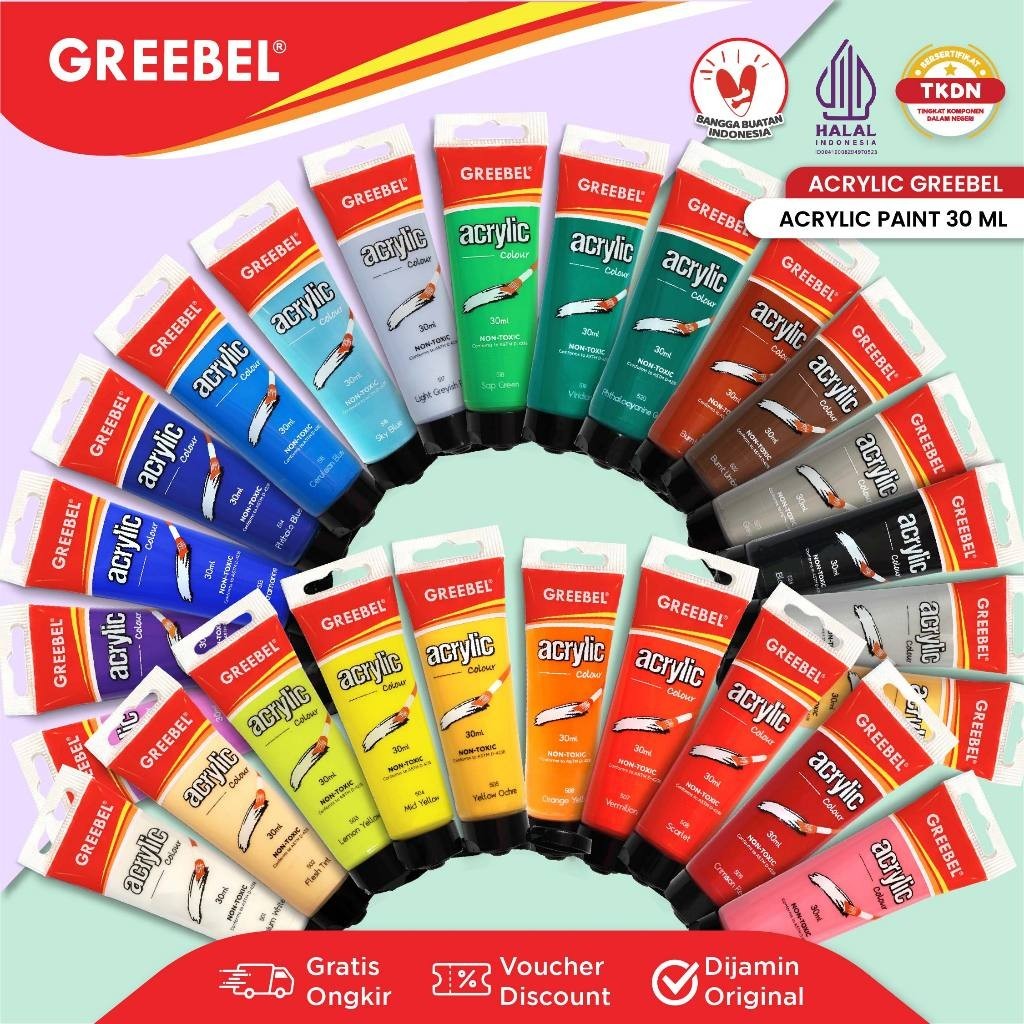Acrylic Color / Cat Lukis / Cat Acrylic Greebel 30ml (26 Pilihan Warna) - Image 4