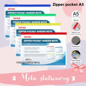 Map Plastik / Map Bening / Zipper Pocket Binder Note A5 Joyko ZPBN-111AK