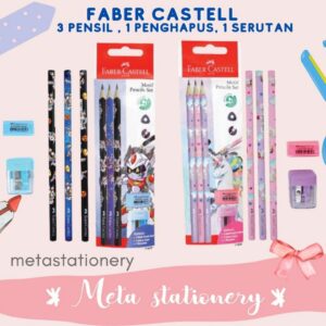 Paket Menulis Anak / Pensil Set Serutan Penghapus / Pensil Set Faber Castell
