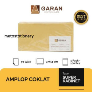Amplop Coklat Super Kabinet Garan - 27cm X 14cm 1 Pack ( 100 Lembar  )