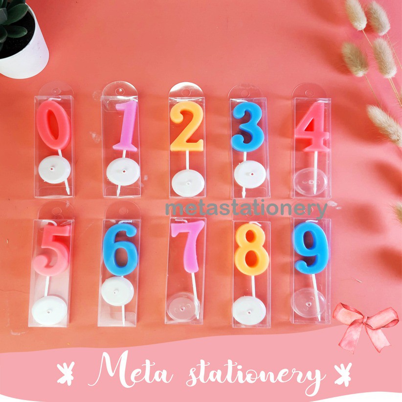 Lilin Ulang Tahun Angka 0-9 Warna