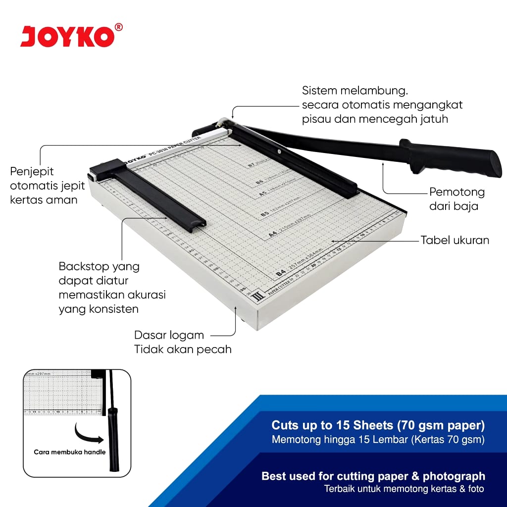 Pemotong Kertas / Paper Cutter Joyko F4 PC-2638 - Gambar 2